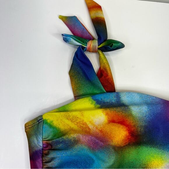 Becca ETC Plus Size Paper Mache tie dye Tankini top multicolor - 2X - Picture 5 of 11
